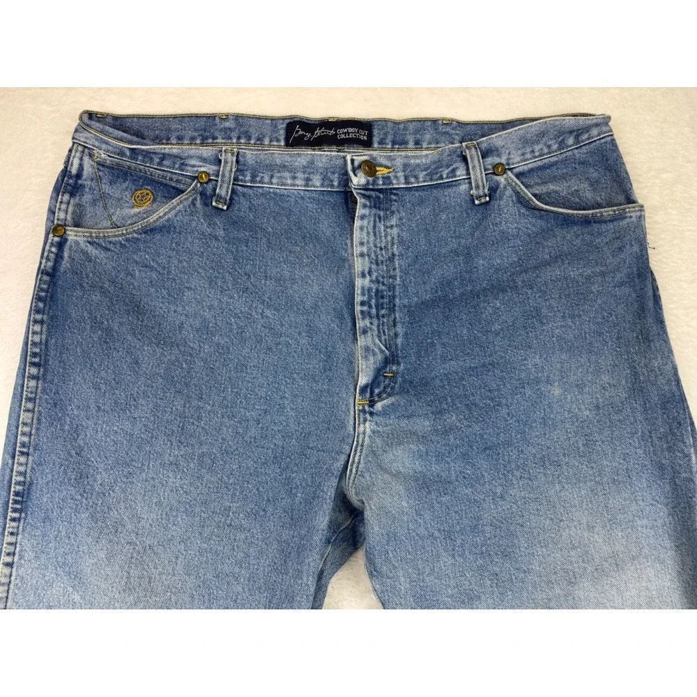 Wrangler George Mens 40x30 Jeans Cowboy Cut Denim Medium Grungy Wash